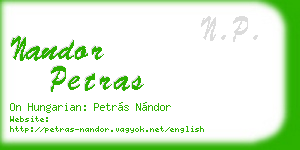 nandor petras business card